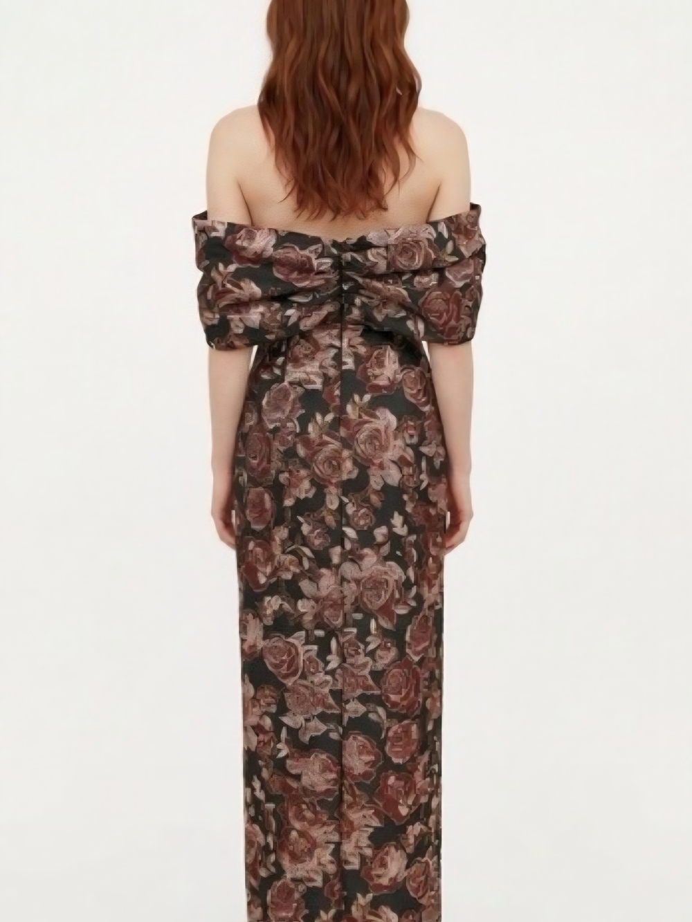 Petal & Pup Off-Shoulder Floral Maxi Dress in Brown and Black - Picture 4 of 11